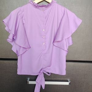 Girls Purple Sequence Top