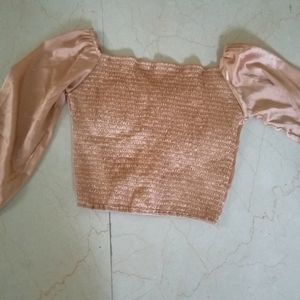 Coral Silk Crop Top