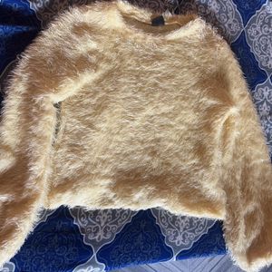 LEMON YELLOW FUR SWEATSHIRT