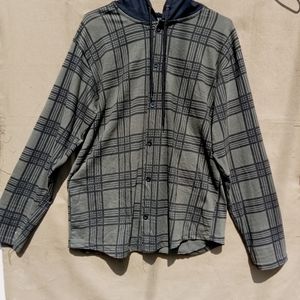 Lewel Men Checkered Hooded Shirt