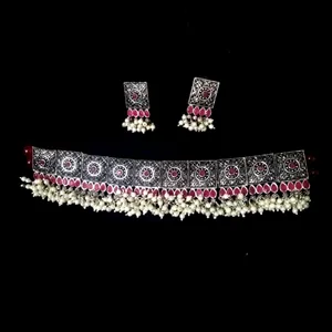 Oxydised Pink Choker