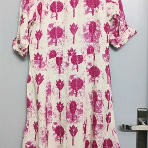 Floral Tie-Dye Frock Style Kurti