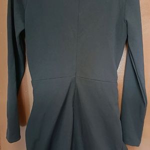 ZARA black Mini Deep Neckline Dress