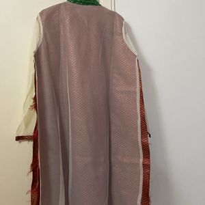 Semi Stitched Zardozi Work Kurta