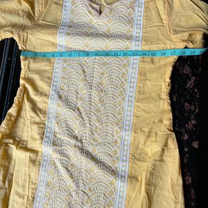 Yellow cotton kurta