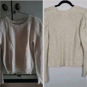 Beige Woolen Corchet TOP