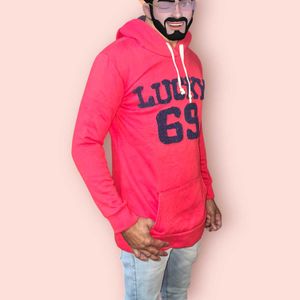 Winter Hoodie For Mens Red Lucky 69