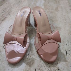 Peach Bow Heels