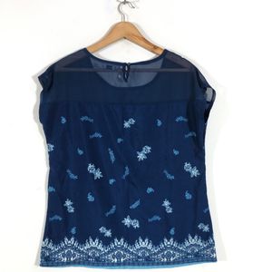 Navy Blue Printed Top(Women’s)