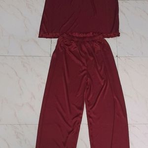 Red Wine Colour Sleepwear♥️