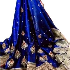Banarsi Satin Silk With Embroidery Work Saree