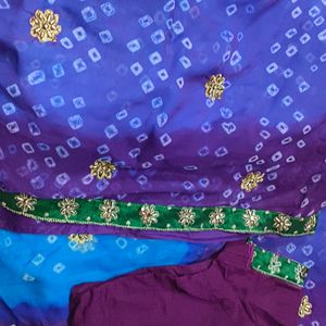 Blue Chiffon Saree