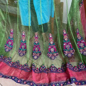 lehenga style semi stitch saree
