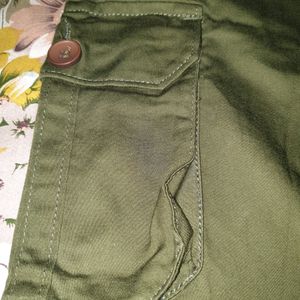 Olive Green Casual Wear Mens Poly Silk Shorts