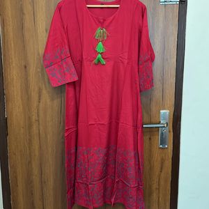 Anarkali Red Stylish Kurta For Women