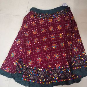 Gujrati Ethnic Skirt With Heavy Embroidery