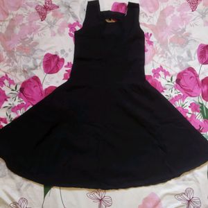 Black Flared Dress With beautiful Back design