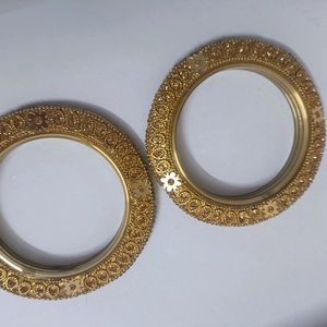 Beautiful Party Wear Golden Kada Pair In 2'6 Size