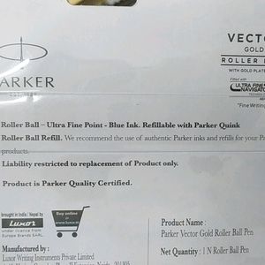 World's No. 1 Brand - Parker Vector Gold Pen