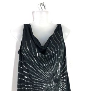 Black Printed A-Line Top(Women’s)