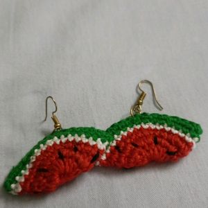 Watermelon Crochet Earrings