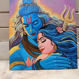 Shiv Parvati Canvas Painting