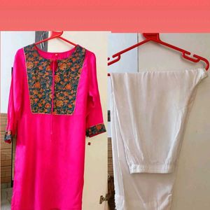 Embroidery Kurta Set With Free Earring 🎁