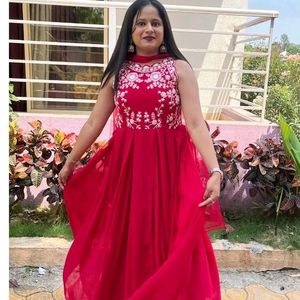 Party Wear Gown With Duppata