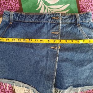 ZARA DENIM CROSSOVER SKORTS FOR WOMEN'S