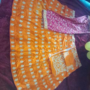 Orange Lehanga With Pink Duppata