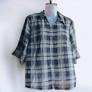 Korean Checked Formal Shirt For Women