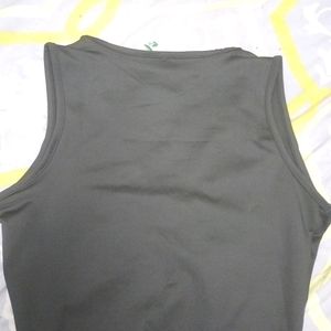 Black V Neck Sleeveless Crop Top From New Me