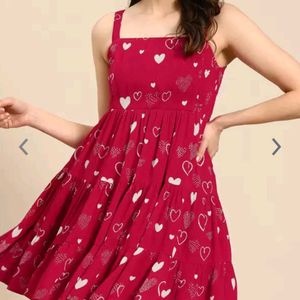 Print Square Neck Crepe Fit & Flare Mini Dress