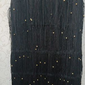 Black Party Dress With Fringes