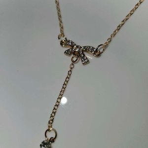 Unique Studded Korean Bow Necklace