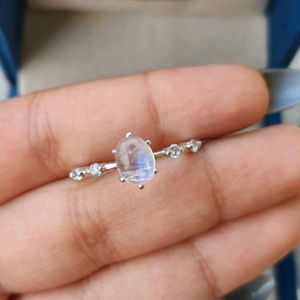 925 Silver Moonstone Ring New