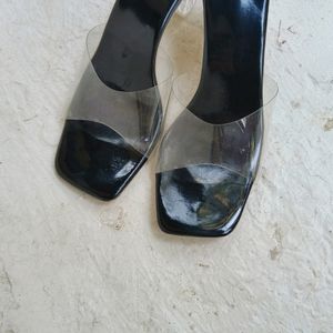 Transparent Black Heels
