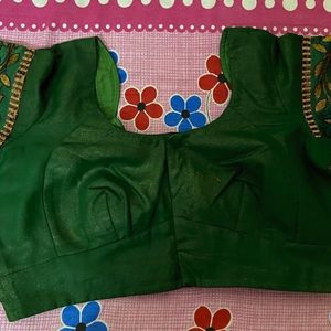 Green Saree With Blouse