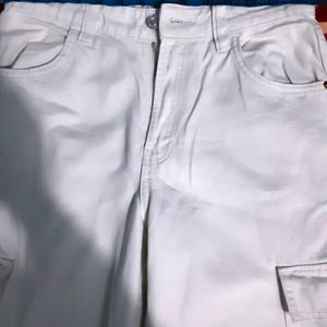 Bershka White Denim Cargo