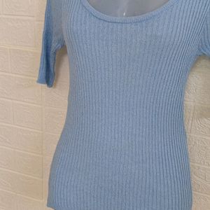 Sky Blue Knitted Top