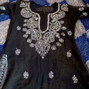 Black Chikankari Kurti