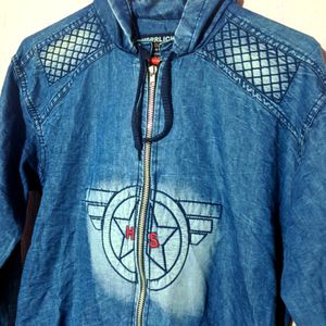 Totally New Denim Hoodie Collar Shirt/Jacket