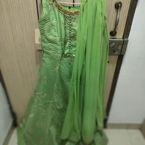 Green Gown With Dupatta