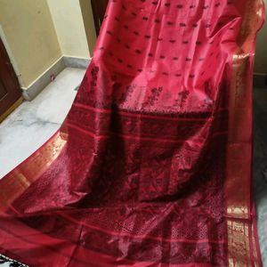 A Beautiful Tomato Red Saree