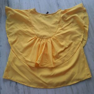 STYLISH Yellow Flared Top