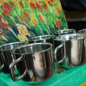 Double Wall Set Of 6 Stainless Steel Cups