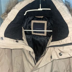 Jacket With Detachable Cap and Fur