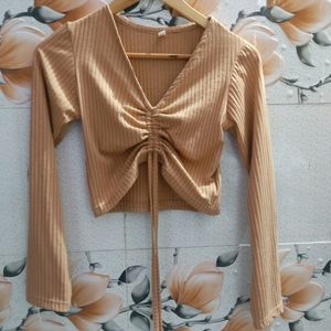 Nude Knot Crop Top For Women