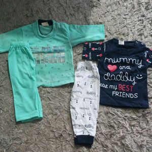 New Born Combo T Shirt Sea Green & Dark Navy Blue