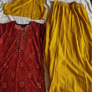 Red And Yellow Jacket Kurti For Women